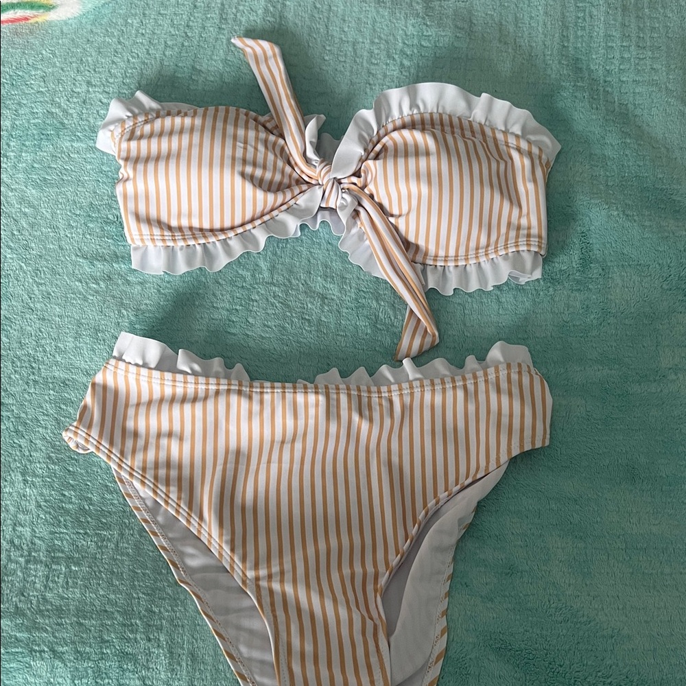 Striped women’s swim suit